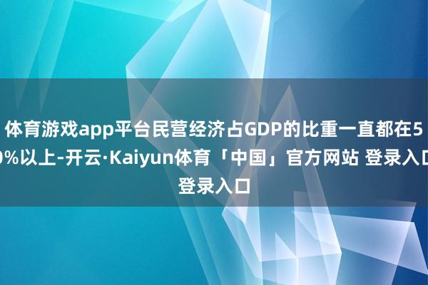 体育游戏app平台民营经济占GDP的比重一直都在50%以上-开云·Kaiyun体育「中国」官方网站 登录入口