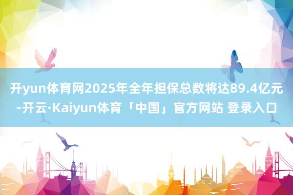 开yun体育网2025年全年担保总数将达89.4亿元-开云·Kaiyun体育「中国」官方网站 登录入口